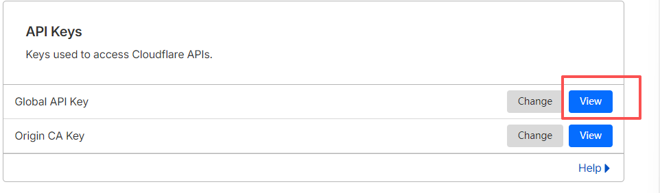 查看全局 API Key（Global API Key）